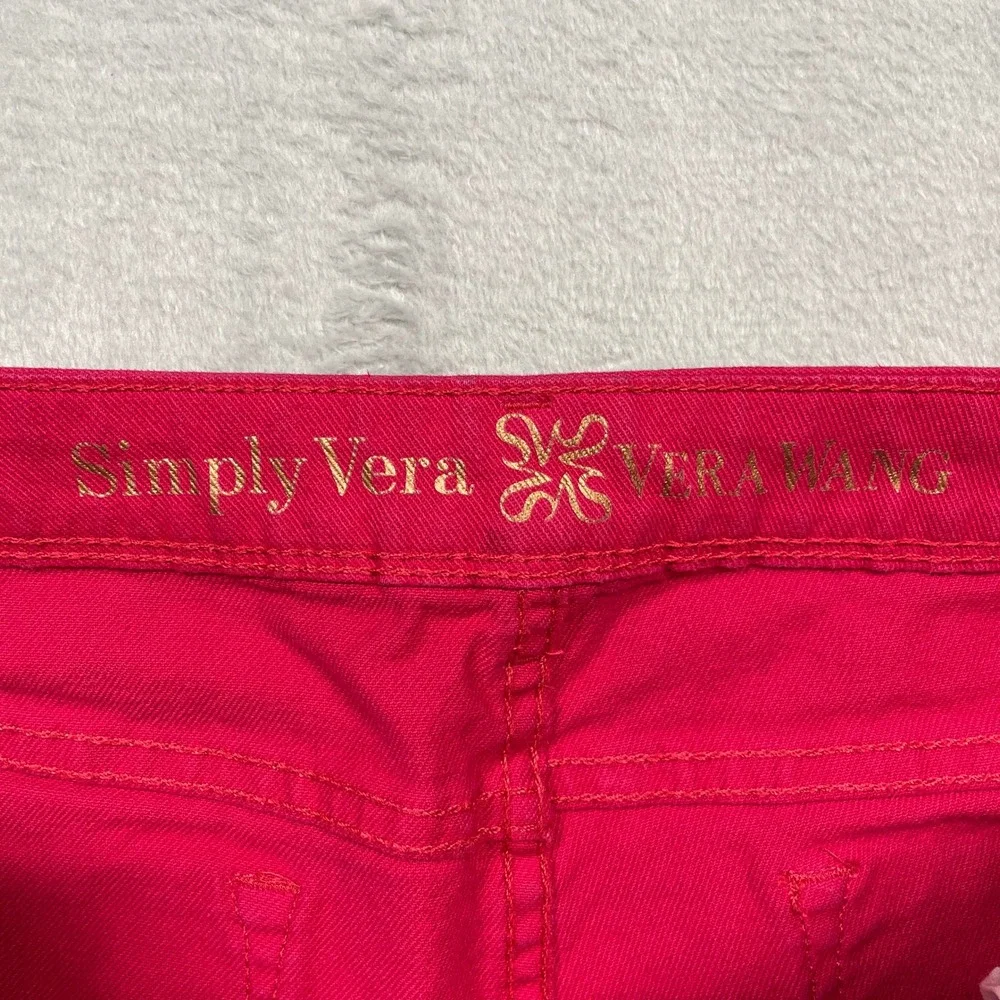 Simply Vera Vera Wang Pants Womens 16 Pink Skinny Ankle Mid Rise Stretch Slim